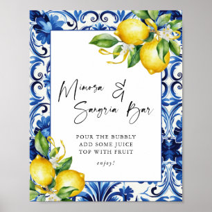 Mediterranean Lemons Mimosa Sangria Bar Sign