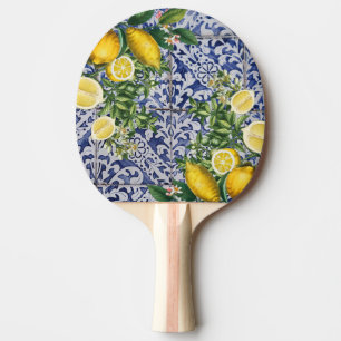 Mediterranean Lemons Portuguese Tiles Table Tennis Ping Pong Paddle