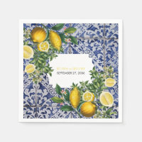 Mediterranean Lemons Portuguese Tiles Wedding  