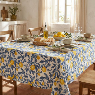 Mediterranean Lemons Seamless Pattern Tablecloth