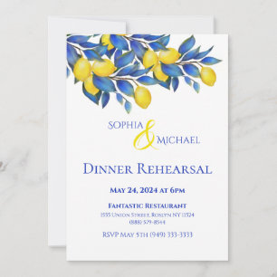 Mediterranean-Lemons- Wedding Dinner Rehearsal- Invitation