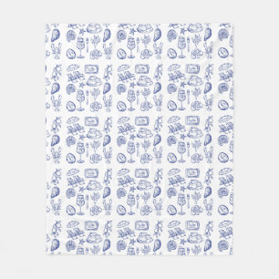 Mediterranean Life Outline Fleece Blanket
