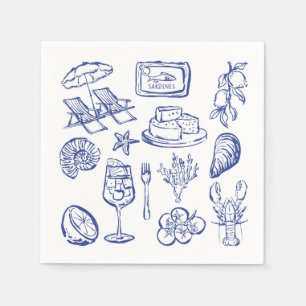  Mediterranean Life Outline Napkin