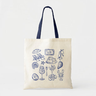 Mediterranean Life Outline Tote Bag
