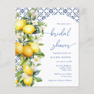 Mediterranean Main Squeeze Lemon Bridal Shower Flyer