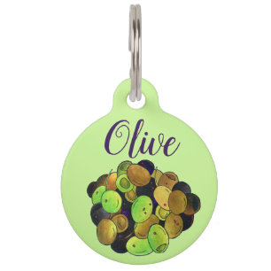 Mediterranean Mixed Olives Greek Food Kalamata Pet Tag