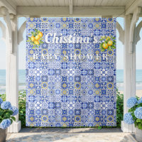 Mediterranean Mosaic Tile Baby Shower backdrop