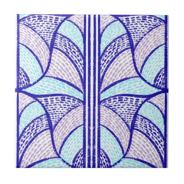 Mediterranean Neon Mosaic Pattern  Tile (Front)
