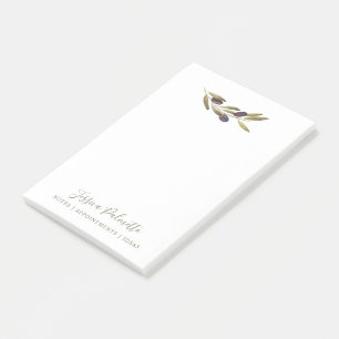 Mediterranean Olive Branch Personalized Tall Post-it Notes
