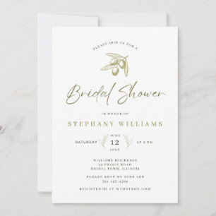 Mediterranean Olive Bridal Shower Invitation