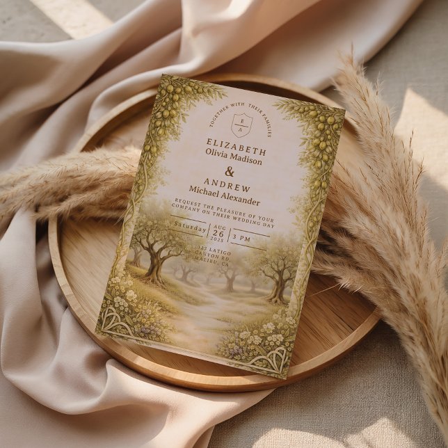 Mediterranean Olive Grove Countryside Wedding Invitation (Creator Uploaded)