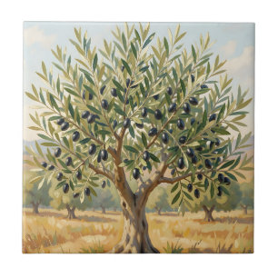 Mediterranean Olive Tree Landscape Tile