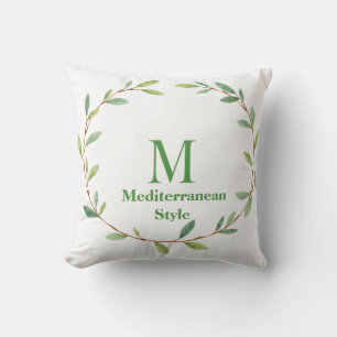 Mediterranean Olive Wreath Throw Pillow