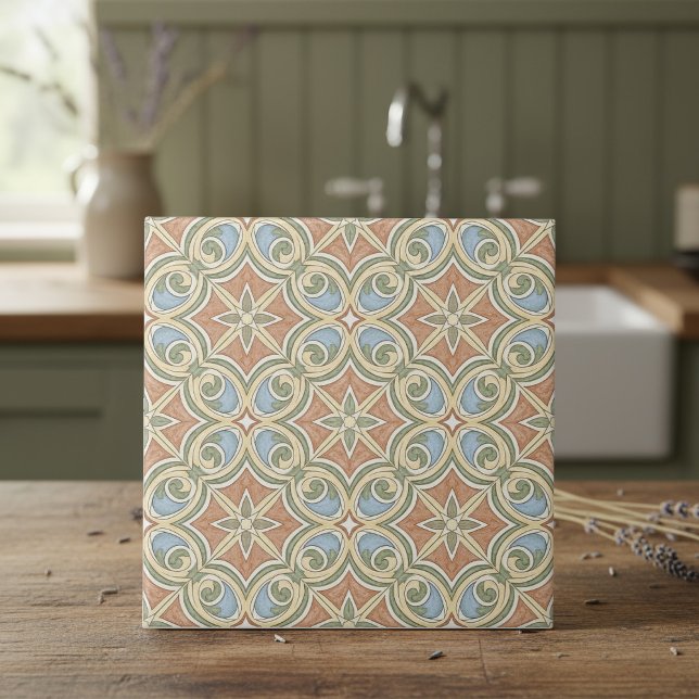 Mediterranean Pattern Pat#13 Terra Cotta ID1195 Tile (Creator Uploaded)