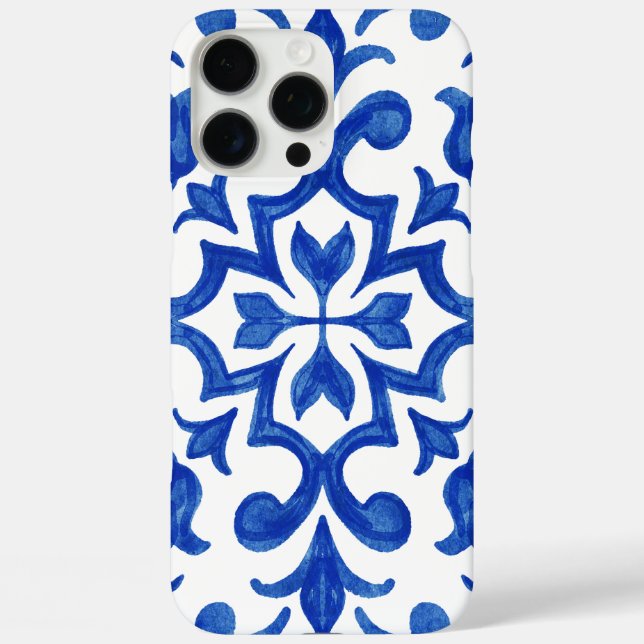 Mediterranean Portuguese Blue Tile Case-Mate iPhone Case (Back)