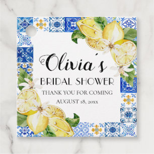 Mediterranean Positano Bridal Shower Stickers Favour Tags