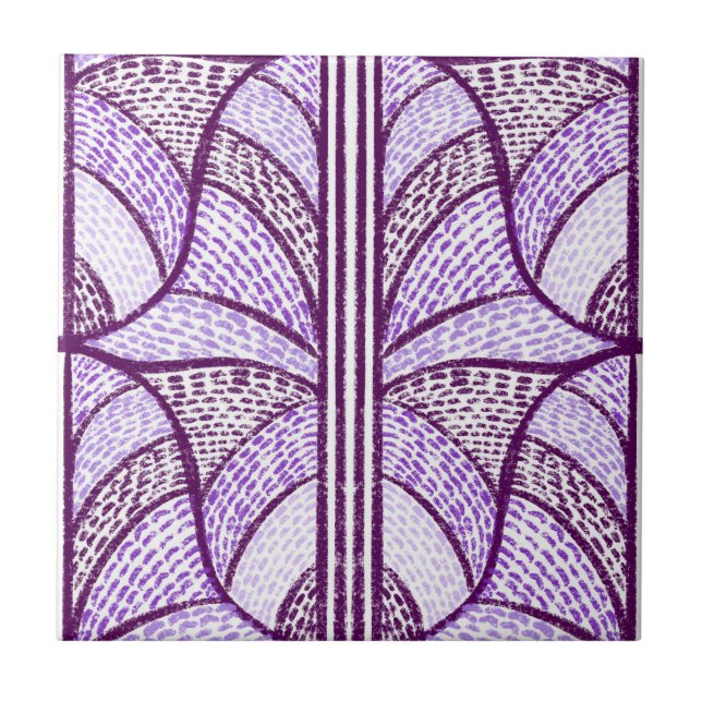 Mediterranean Purple Mosaic Pattern  Tile (Front)