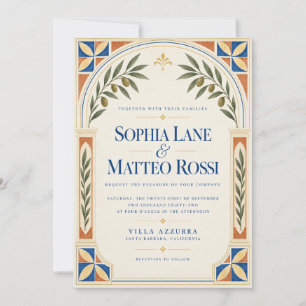 Mediterranean Riviera Wedding Invitation