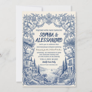 Mediterranean Romance Wedding  Invitation