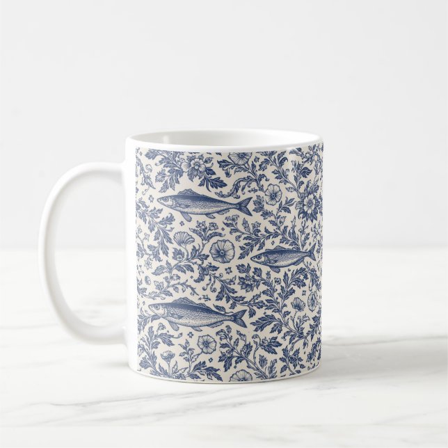 Mediterranean Sardine Chinoiserie Mug (Gauche)