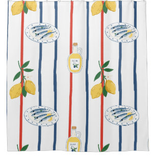Mediterranean Sardines and Lemons Pattern