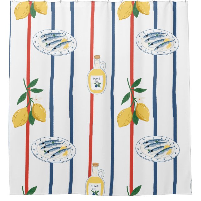 Mediterranean Sardines and Lemons Pattern (Front)