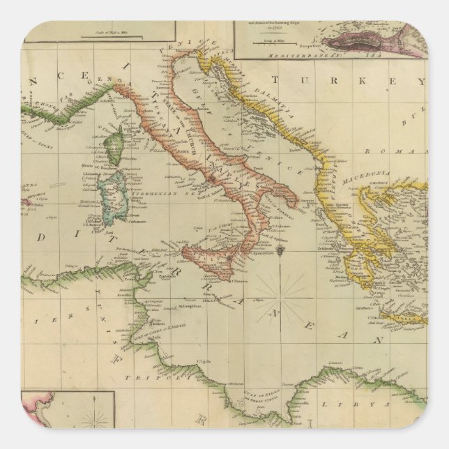 Mediterranean Sea 6 Square Sticker (Front)