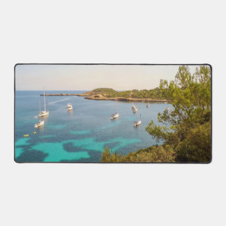 Mediterranean Sea & Yachts, Portinatx, Ibiza Desk Mat