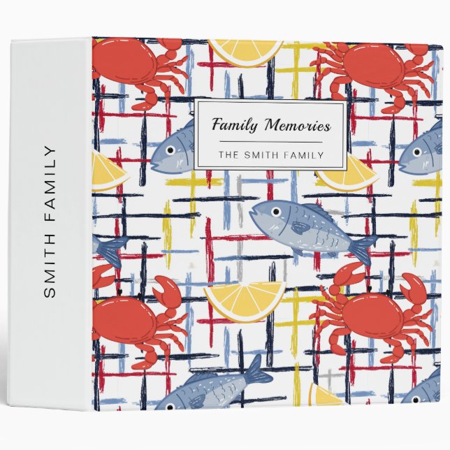 Mediterranean Seafood Market Pattern (1) Binder (Front/Spine)