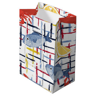 Mediterranean Seafood Market Pattern (1) Medium Gift Bag