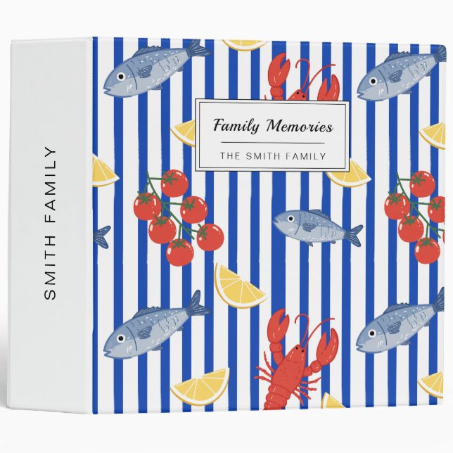 Mediterranean Seafood Market Pattern (2) Binder (Front/Spine)