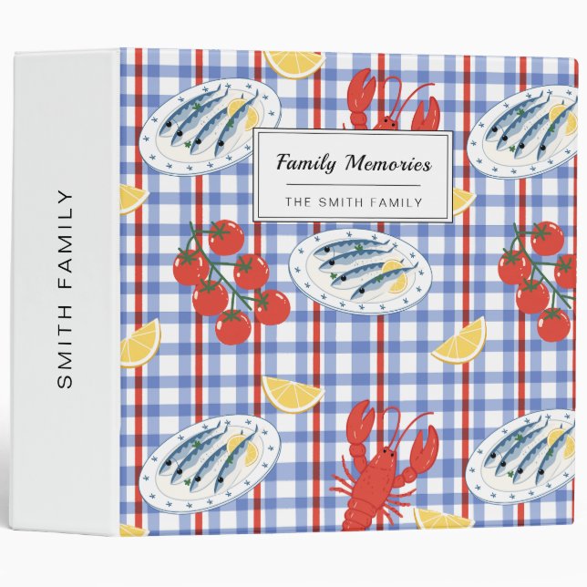 Mediterranean Seafood Market Pattern (3) Binder (Front/Spine)