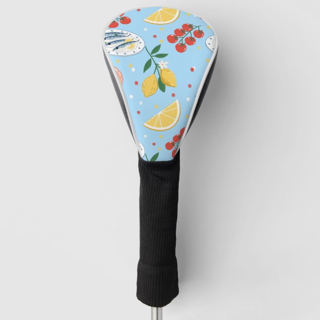 Mediterranean Seafood Market Pattern (5) Golf Head Cover (Front)