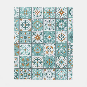 Mediterranean seamless pattern from Moroccan tiles Fleece Blanket