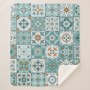 Mediterranean seamless pattern from Moroccan tiles Sherpa Blanket
