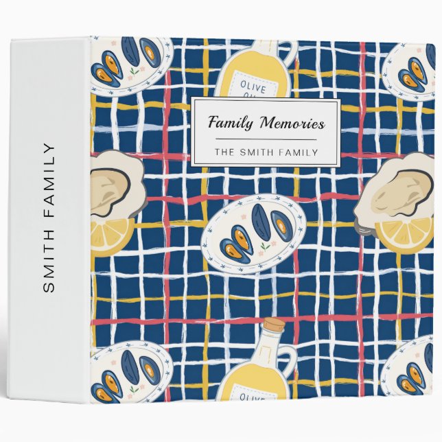 Mediterranean Shellfish and Olive Oil Pattern Binder (Front/Spine)