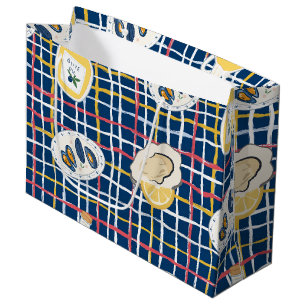 Mediterranean Shellfish and Olive Oil Pattern Large Gift Bag