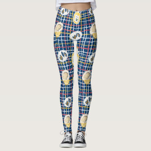 Mediterranean Shellfish and Olive Oil Pattern Leggings