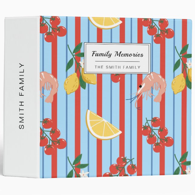 Mediterranean Shrimp and Citrus Pattern Binder (Front/Spine)