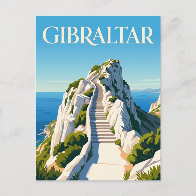 Mediterranean Steps Gibraltar Postcard (Front)