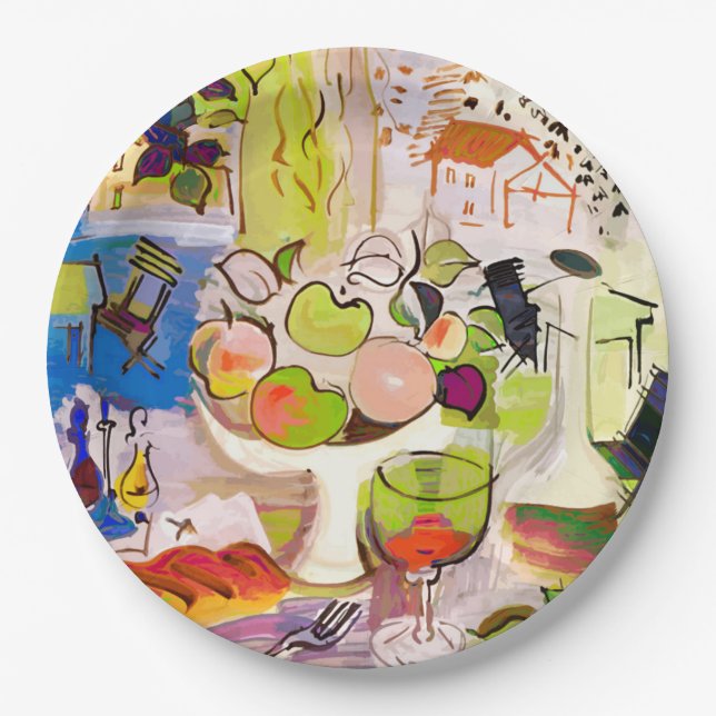 Mediterranean Still Life Paper Plates 9" (Front)