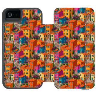 Mediterranean Streets — Colorful Houses Pattern Incipio Watson™ iPhone 5 Wallet Case
