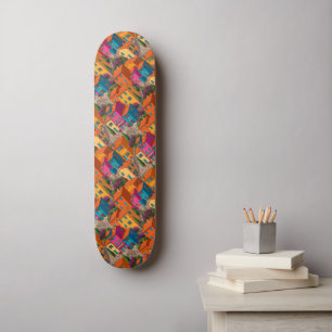 Mediterranean Streets — Colorful Houses Pattern Skateboard