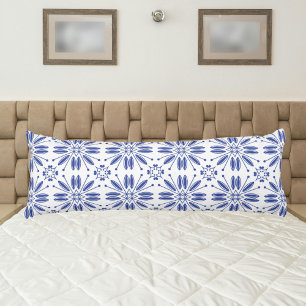 Mediterranean style blue vintage body pillow