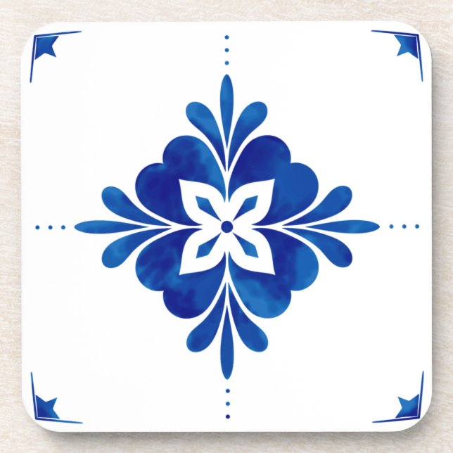 Mediterranean Style Floral  Coaster (Front)
