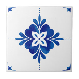 Mediterranean Style Floral  Tile
