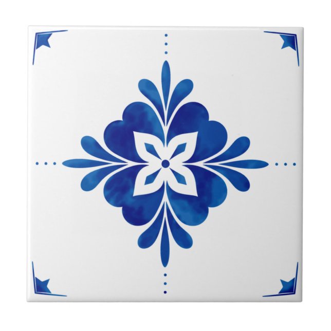 Mediterranean Style Floral  Tile (Front)