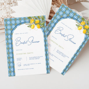 Mediterranean Style Lemon Bridal Shower Invitation