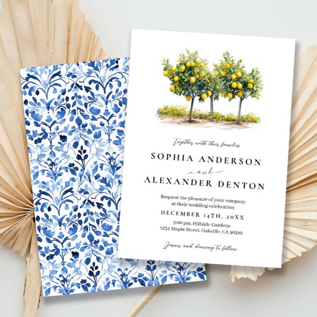 Mediterranean Style Lemon Tree Wedding Invitation (Creator Uploaded)