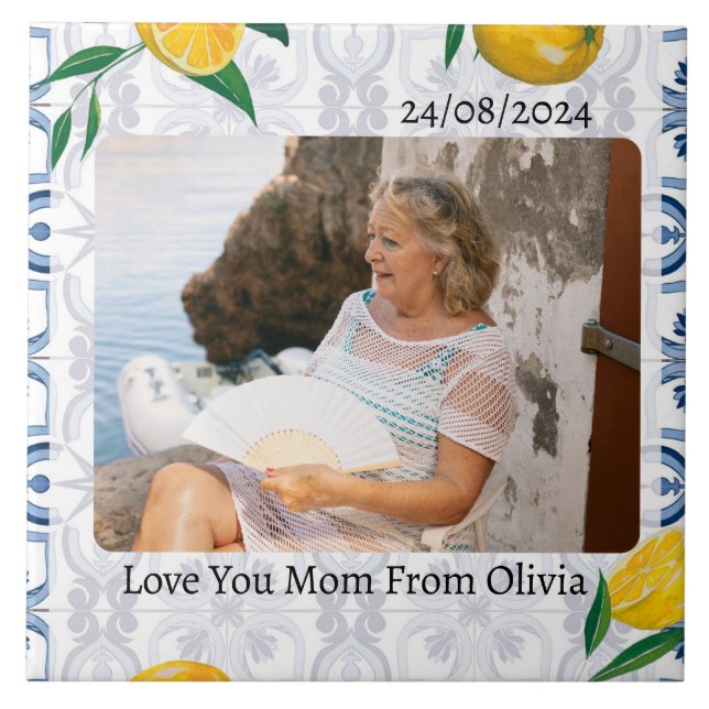 MEDITERRANEAN STYLE PHOTO TILES LEMONS CUSTOM (Front)